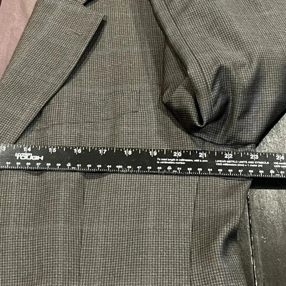 Brooks Brothers 346 Wool Charcoal Gray Glen Check Mens Sport Coat Blazer 44L